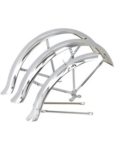 24" Trike Fender Set Flared Hollow Hub 68mm Chrome