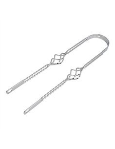 26" Fender Brace Double Square Twisted w/Cage Chrome