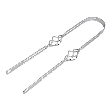 26" Fender Brace Double Square Twisted w/Cage Chrome