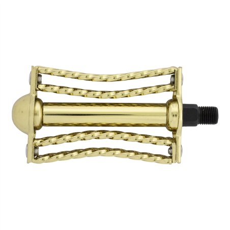 Lowrider Bike Pedals Butterfly Triple Square Twisted 1/2" Gold