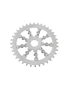 Chainring 36T OG Lowrider Flat Twisted 1/2 x 1/8 Steel Chrome