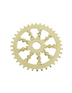 Chainring 36T OG Lowrider Flat Twisted 1/2 x 1/8 Steel Gold