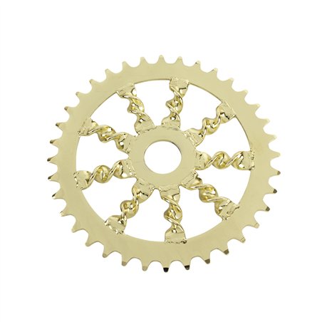 Chainring 36T OG Lowrider Flat Twisted 1/2 x 1/8 Steel Gold