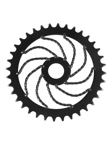 Chainring 36T Square Twisted 1/2 x 1/8 Steel Black