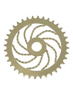 Chainring 36T Square Twisted 1/2 x 1/8 Steel Gold