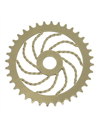 Chainring 36T Square Twisted 1/2 x 1/8 Steel Gold