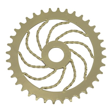 Chainring 36T Square Twisted 1/2 x 1/8 Steel Gold