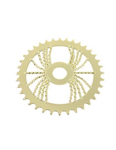 Chainring 36T Square Twisted Spider 1/2 x 1/8 Steel Gold