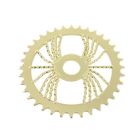 Chainring 36T Square Twisted Spider 1/2 x 1/8 Steel Gold