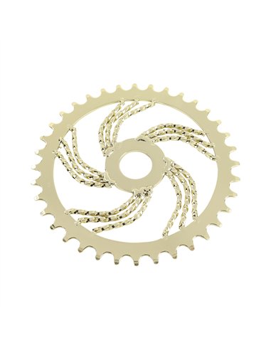 Chainring 36T Triple Square Twisted 1/2 x 1/8 Steel Gold