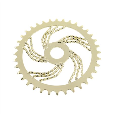 Chainring 36T Triple Square Twisted 1/2 x 1/8 Steel Gold