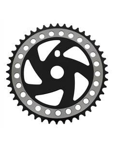 Chainring 44T 1/2 x 1/8 Steel Black/Chrome CW358