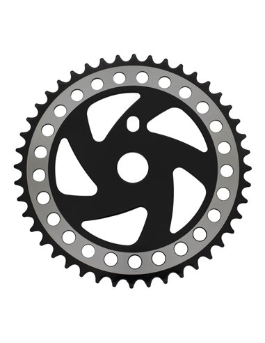 Chainring 44T 1/2 x 1/8 Steel Black/Chrome CW358