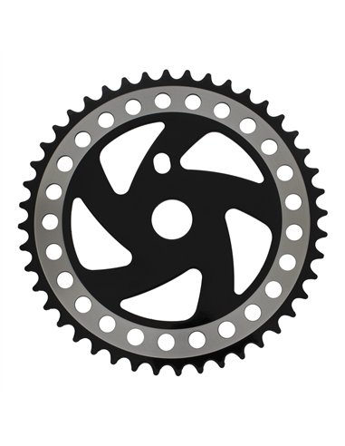 Chainring 44T 1/2 x 3/32 Steel Black/Chrome CW358