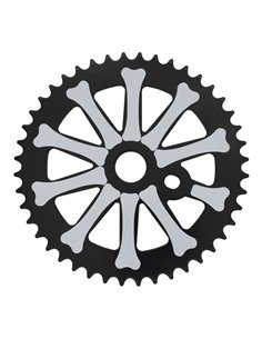 Chainring 44T Bones 1/2 x 1/8 Steel Black/White