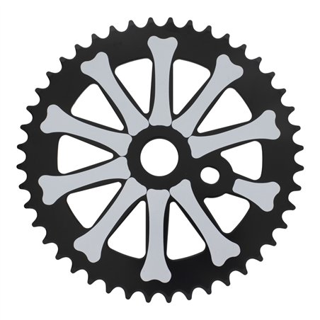 Chainring 44T Bones 1/2 x 1/8 Steel Black/White