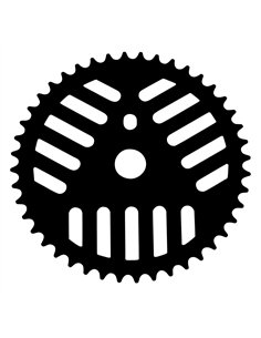 Chainring 44T Cheese Grater 1/2 x 1/8 Steel Black