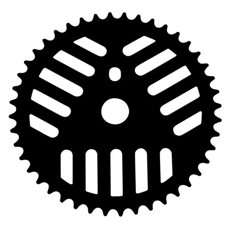 Chainring 44T Cheese Grater 1/2 x 1/8 Steel Black