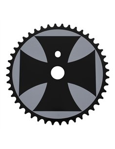 Chainring 44T Iron Cross 1/2 x 1/8 Steel Black/White