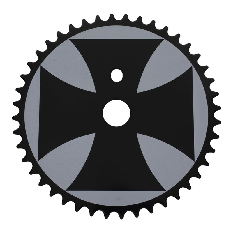 Chainring 44T Iron Cross 1/2 x 1/8 Steel Black/White