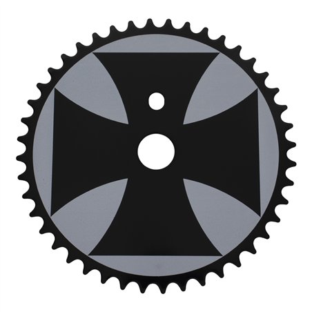 Chainring 44T Iron Cross 1/2 x 1/8 Steel Black/White