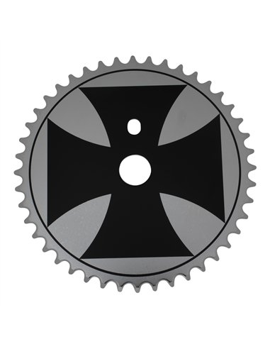 Chainring 44T Iron Cross 1/2 x 1/8 Steel Chrome/Black