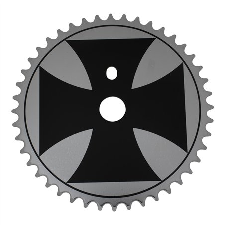 Chainring 44T Iron Cross 1/2 x 1/8 Steel Chrome/Black