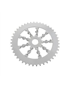 Chainring 44T OG Lowrider Flat Twisted 1/2 x 1/8 Steel Chrome