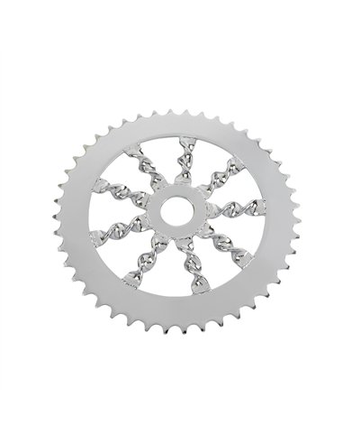 Chainring 44T OG Lowrider Flat Twisted 1/2 x 1/8 Steel Chrome