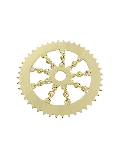 Chainring 44T OG Lowrider Flat Twisted 1/2 x 1/8 Steel Gold