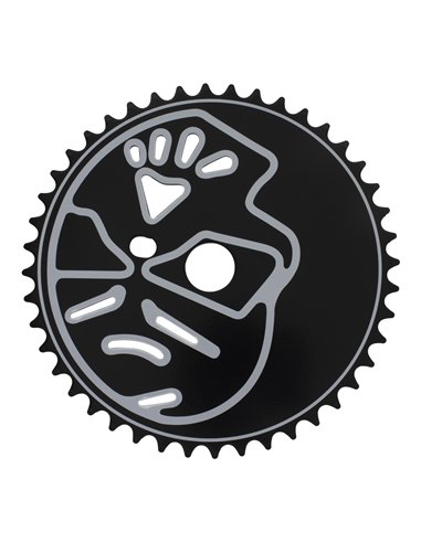 Chainring 44T Skull 1/2 x 1/8 Steel Black