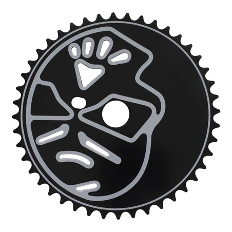Chainring 44T Skull 1/2 x 1/8 Steel Black