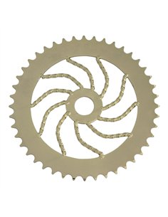 Chainring 44T Square Twisted 1/2 x 1/8 Steel Gold