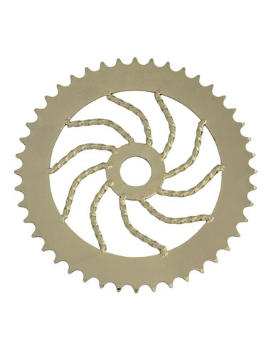 Chainring 44T Square Twisted 1/2 x 1/8 Steel Gold