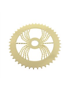 Chainring 44T Square Twisted Spider 1/2 x 1/8 Steel Gold