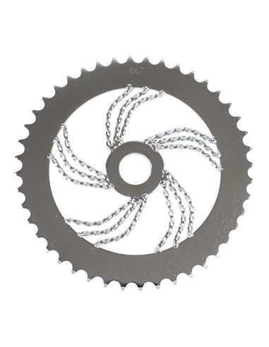 Chainring 44T Triple Square Twisted 1/2 x 1/8 Steel Chrome