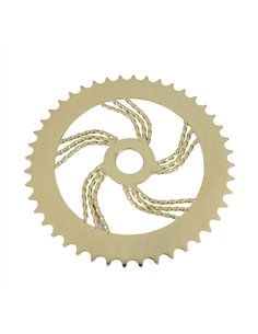 Chainring 44T Triple Square Twisted 1/2 x 1/8 Steel Gold