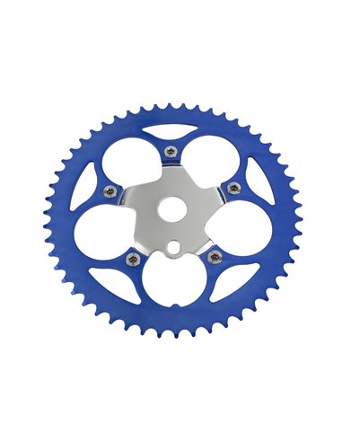 Chainring 52T 1/2 x 1/8 Alloy Blue/Chrome