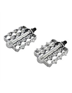Lowrider Bike Pedals Double Flat Twisted 1/2" Chrome