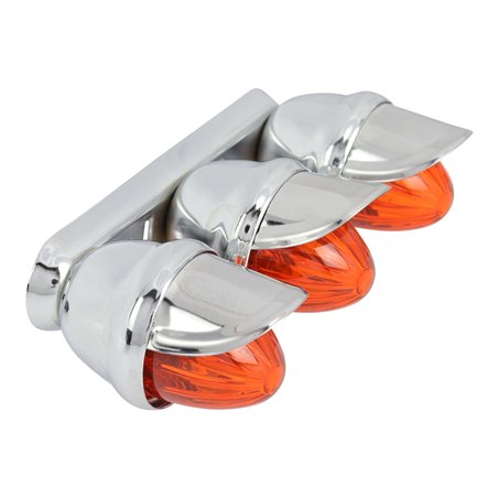 Light Triple Mini Bee w/Visor Chrome/Amber