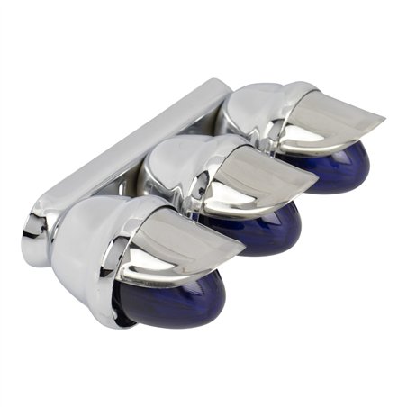 Light Triple Mini Bee w/Visor Chrome/Blue