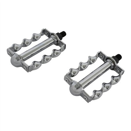 Pedals Flat Twisted 1/2" Chrome