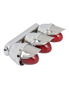 Light Triple Mini Bee w/Visor Chrome/Red