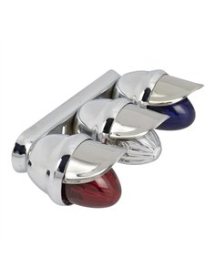 Light Triple Mini Bee w/Visor Chrome/Red/Clear/Blue