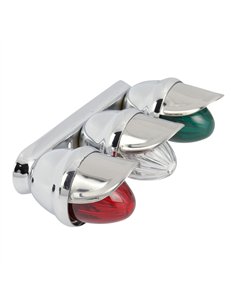 Light Triple Mini Bee w/Visor Chrome/Red/Clear/Green