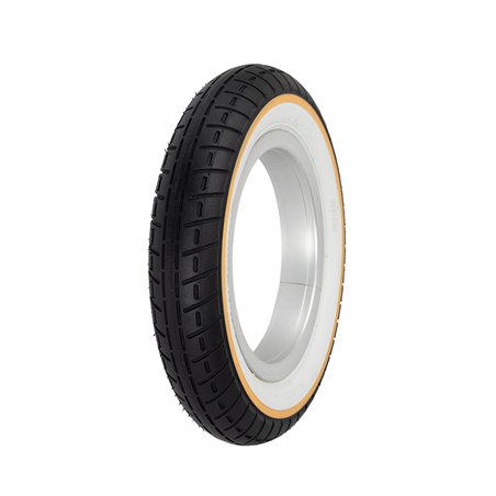 Tire 10" x 2.0" P-1237 Black/White Sidewall W/Yellow Line