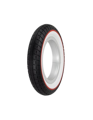Tire 10" x 2.0" P-1237 Black/White Sidewall W/Red Line