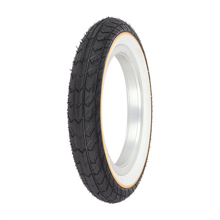 Tire 12-1/2" x 2-1/4" P-1193 Black/White Sidewall w/Yellow Line