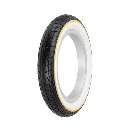 Tire 12-1/2" x 2-1/4" P-1237 Black/White Sidewall W/Yellow Line