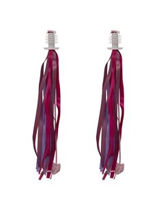 Streamers Cloth Ribbon w/Beads Red/Pink/Purple